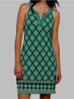 NWT Magnolia Grace Green Alhambra Medallion Dress, Size Women’s XSP